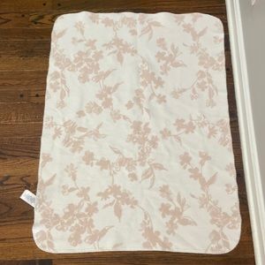 Pottery barn kids fleece blanket cream and light pink